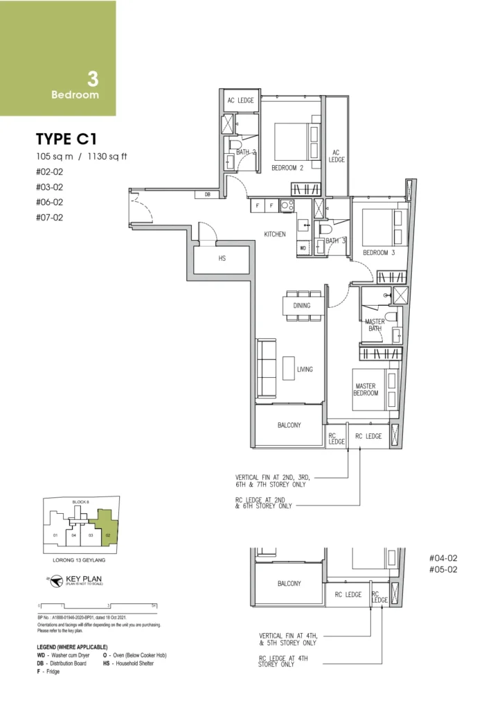 Gems Ville Type C1 3 Bedroom floor plan